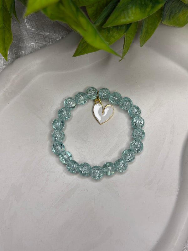 Sky Blue Crackle Beads Bracelet