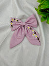Mini Daisy embroidery bow clips