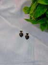 Korean Black Heart Earrings