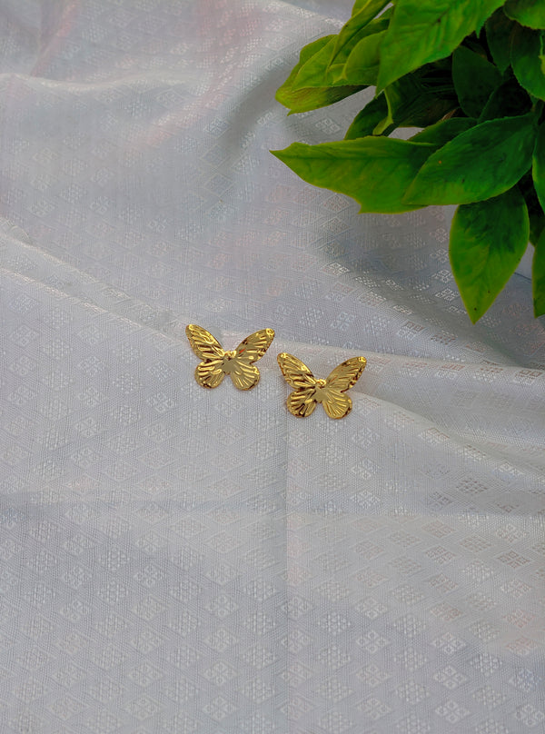 Anti Tarnish Golden Monarch Wing Studs