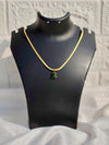 Luxury Green Crystal Rectangle Necklace with Anti-Tarnish Coating