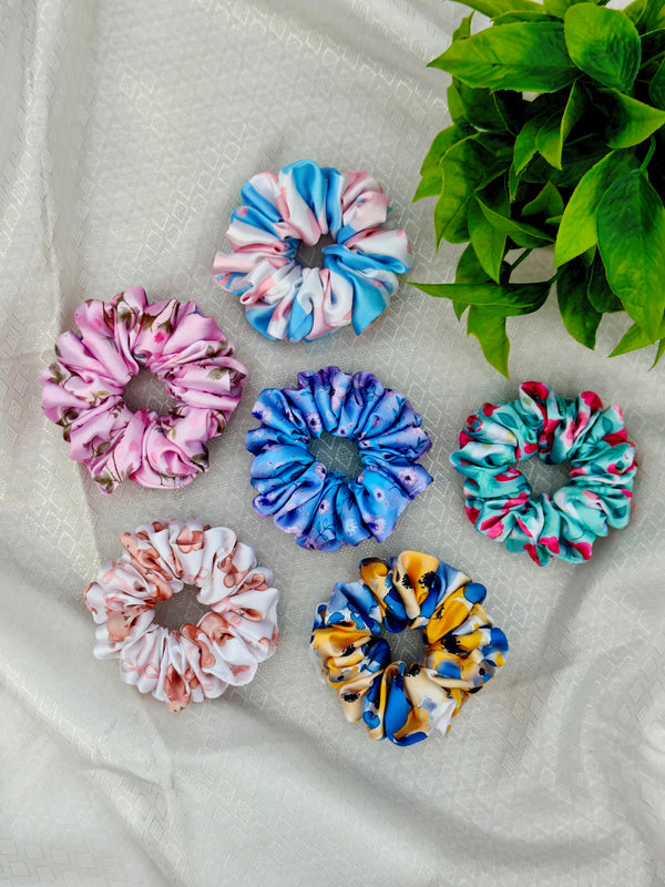 Printed Satin Scrunchies
