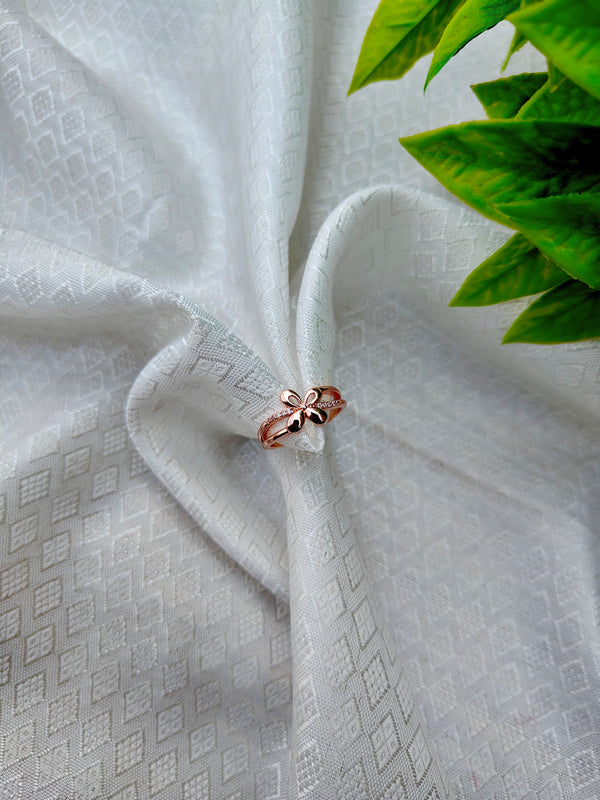 Exquisite Butterfly Wing Floral Rose Gold Anti-Tarnish Ring