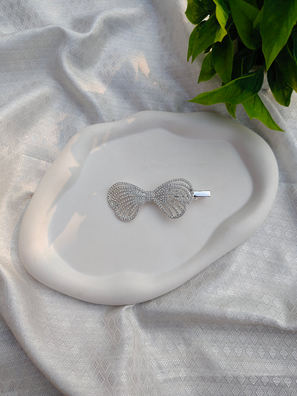 Luxury AD Stone Bow-Tie Clip