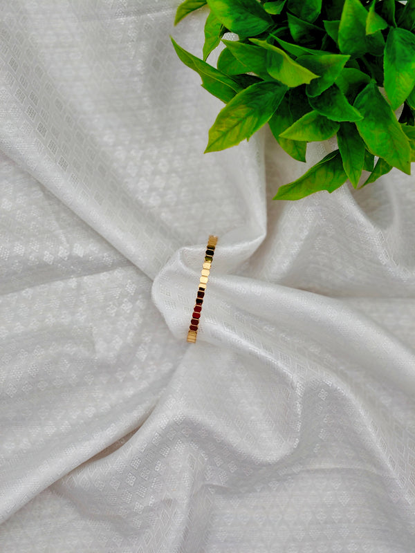 Anti Tarnish Golden Honeycomb Textured Minimalist Bracelet