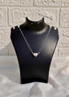 Sparkling Stone Studded Heart Waterproof Pendant Necklace (2 in 1) Chain