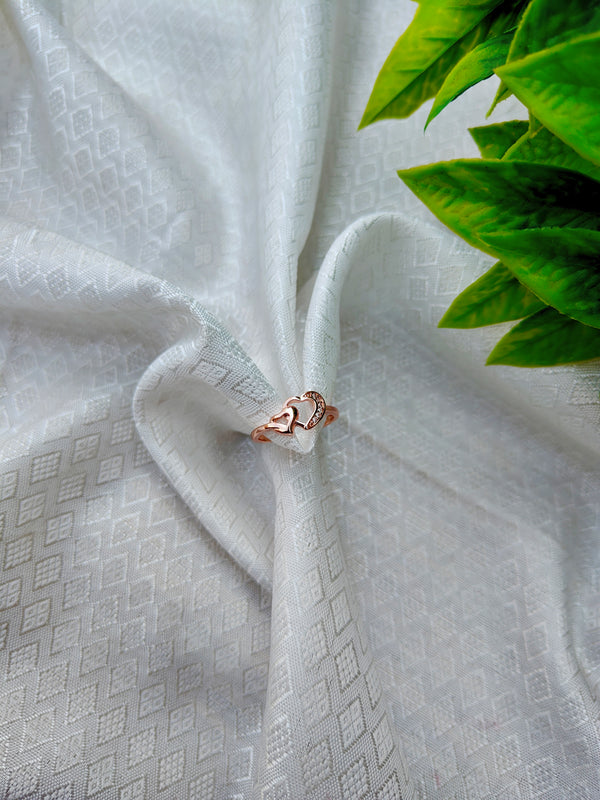 Everlasting Love Twin Heart Stone Anti-Tarnish Ring