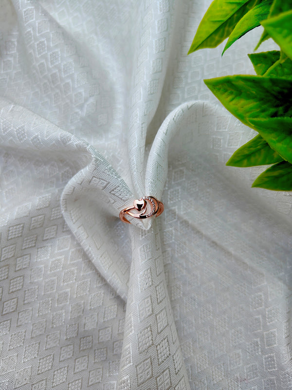 Celestial Heart and Crescent Stone Anti-Tarnish Ring