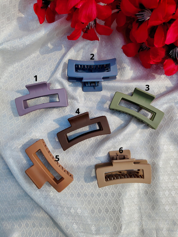 Matte Rectangle Hair Claw Clip