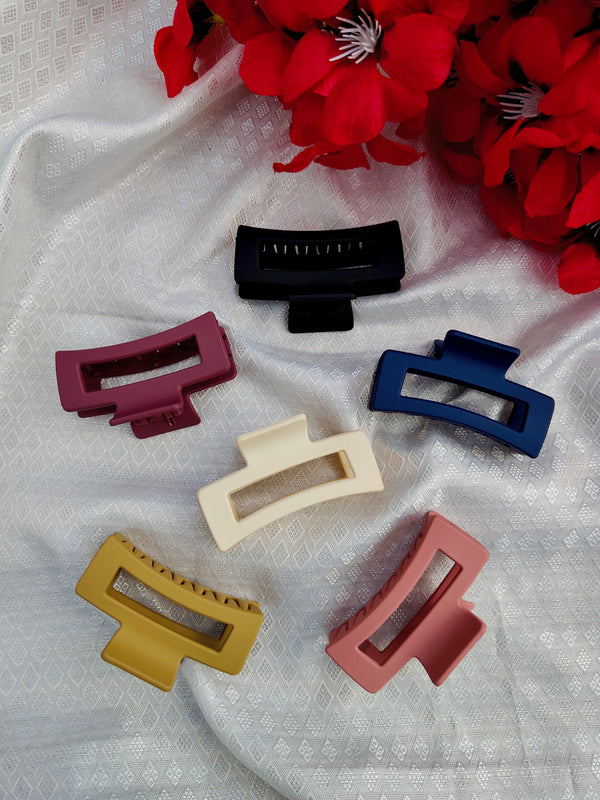 Matte Rectangle Hair Claw Clip
