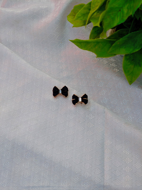 Black Bow Elegance Earings