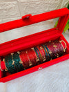 Red Velvet Kashmiri Bangles Box