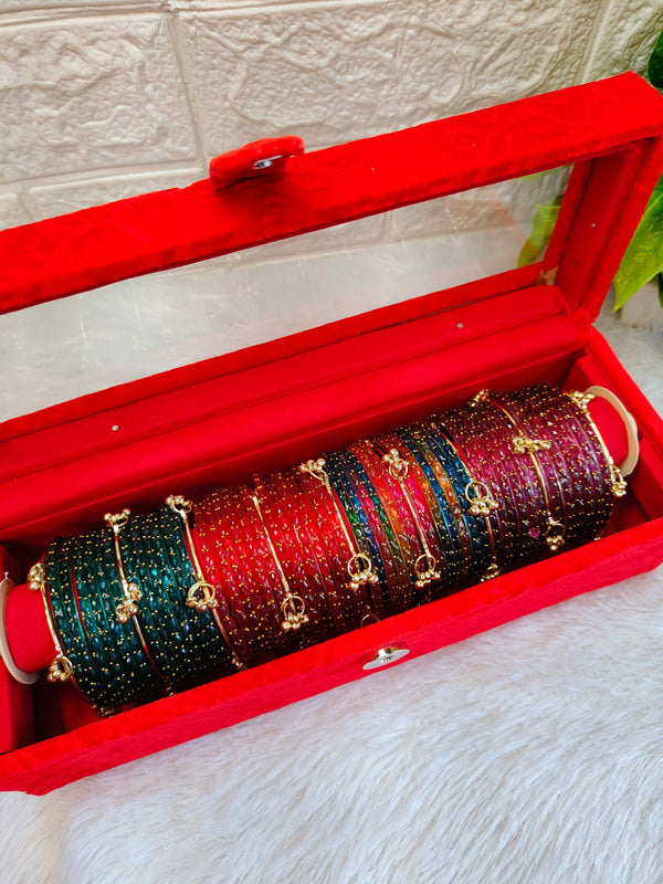Red Velvet Kashmiri Bangles Box