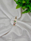 Anti Tarnish Emerald Charm Floral Accented Bracelet