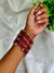Trendy Kashmiri Glass Bangle Set with Golden Ghungroo - Maroon