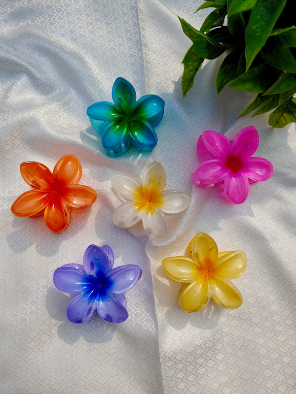 Big Size Floral Claw Clip