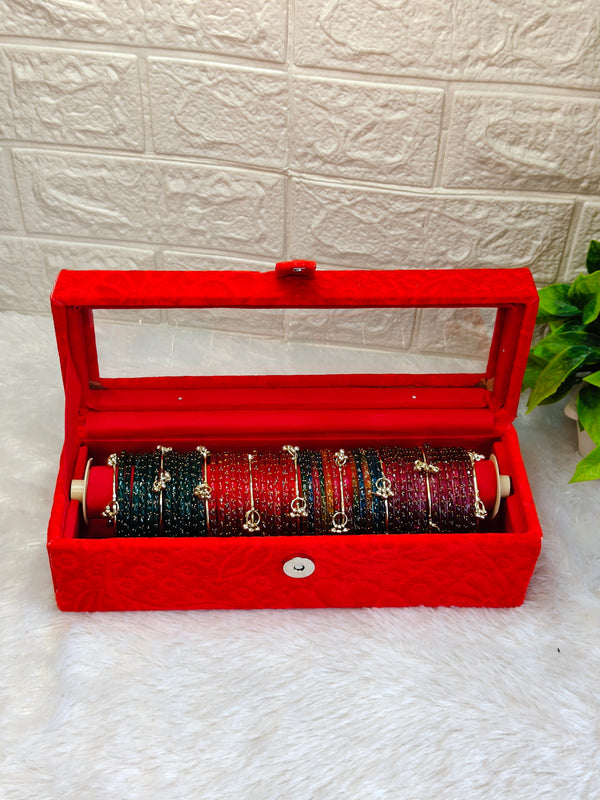 Red Velvet Kashmiri Bangles Box