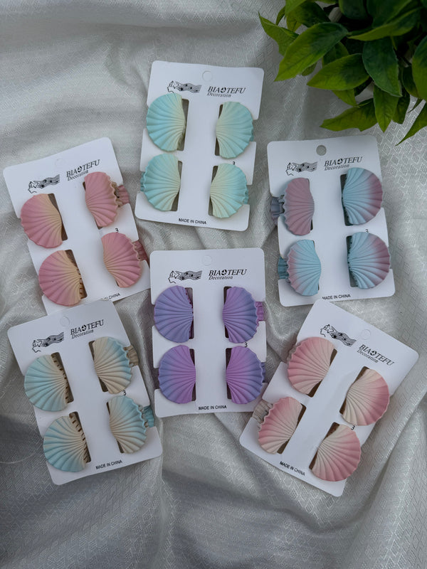Pastel Shell Hair Clip Card