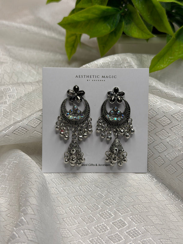 Rainbow Crystal Jhumka Earrin