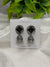 Black Stone Round Jhumka Earrings