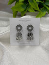 Floral Oxidised Jhumka Earrings