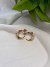 Gold & Ivory Twisted Hoop Earrings