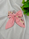 Mini Daisy embroidery bow clips