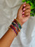 Trendy Kashmiri Glass Bangle Set with Golden Ghungroo - Multicolor
