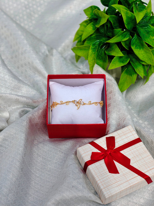 Dainty Floral Bow Bracelet With Gift Box