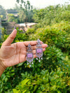 Peacock Motif Stone-Studded Long Jhumkas - Lavender