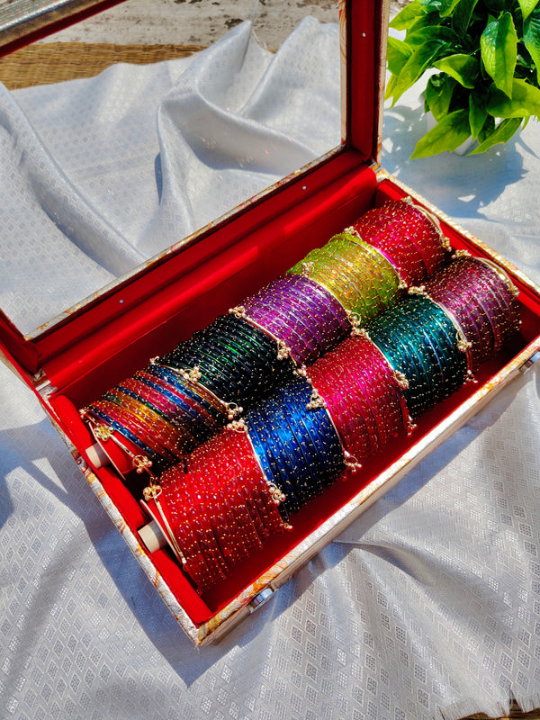 10 Set Kashmiri Bangles With Vintage Box