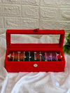 Red Velvet Kashmiri Bangles Box (Silver Ghungroo)