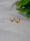 Anti Tarnish Textured Ribbed Heart Studs
